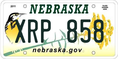 NE license plate XRP858