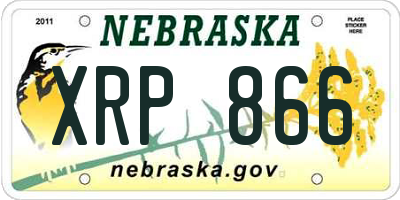 NE license plate XRP866