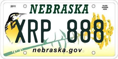 NE license plate XRP888