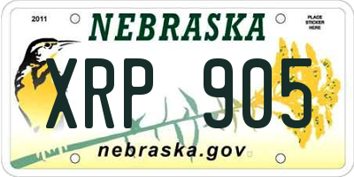 NE license plate XRP905