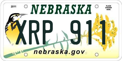 NE license plate XRP911