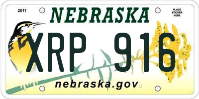 NE license plate XRP916