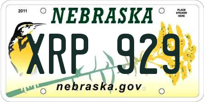 NE license plate XRP929