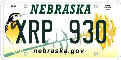 NE license plate XRP930