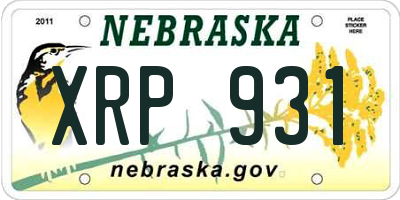 NE license plate XRP931