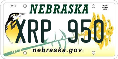 NE license plate XRP950