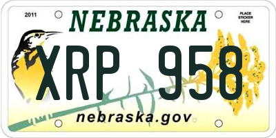 NE license plate XRP958