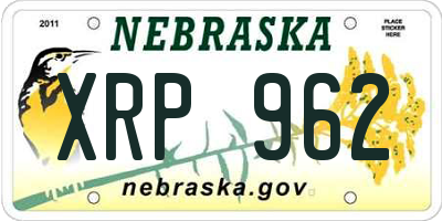 NE license plate XRP962