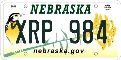NE license plate XRP984