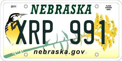 NE license plate XRP991