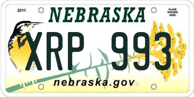 NE license plate XRP993