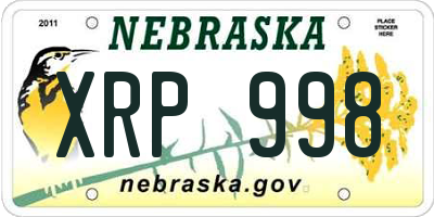 NE license plate XRP998