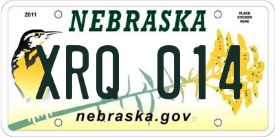 NE license plate XRQ014