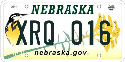 NE license plate XRQ016