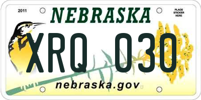 NE license plate XRQ030