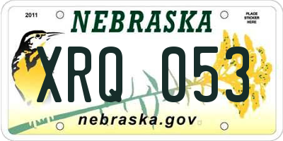 NE license plate XRQ053
