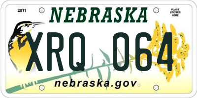 NE license plate XRQ064