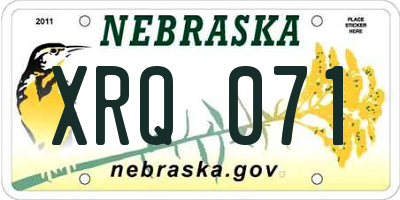 NE license plate XRQ071
