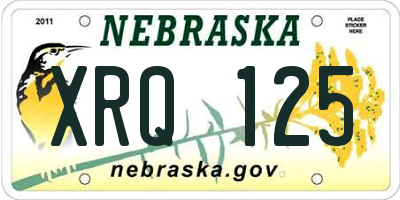 NE license plate XRQ125