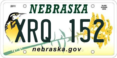 NE license plate XRQ152