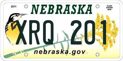 NE license plate XRQ201