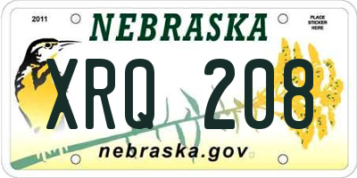 NE license plate XRQ208