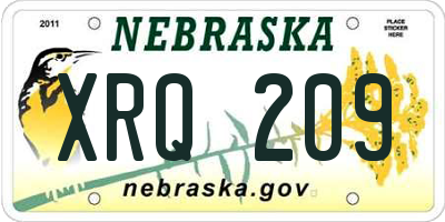 NE license plate XRQ209