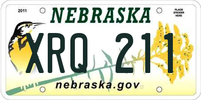 NE license plate XRQ211