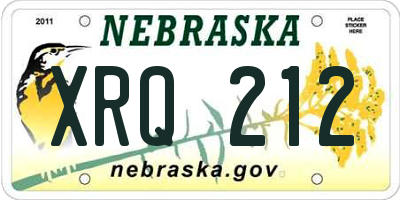 NE license plate XRQ212