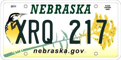 NE license plate XRQ217