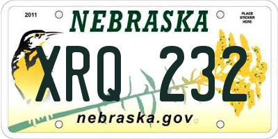 NE license plate XRQ232
