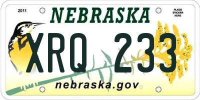 NE license plate XRQ233