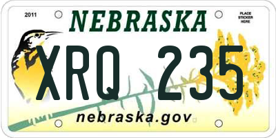 NE license plate XRQ235