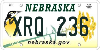 NE license plate XRQ236