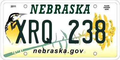 NE license plate XRQ238