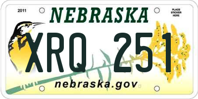 NE license plate XRQ251