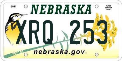 NE license plate XRQ253