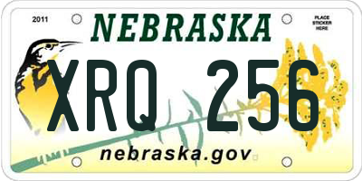 NE license plate XRQ256