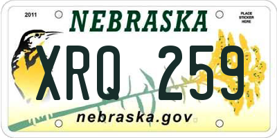 NE license plate XRQ259