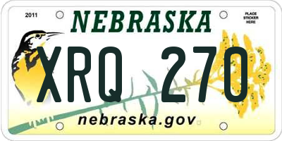 NE license plate XRQ270