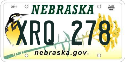 NE license plate XRQ278