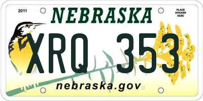 NE license plate XRQ353