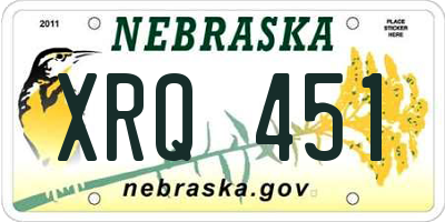 NE license plate XRQ451