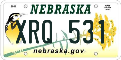 NE license plate XRQ531