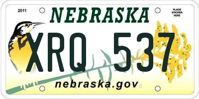 NE license plate XRQ537