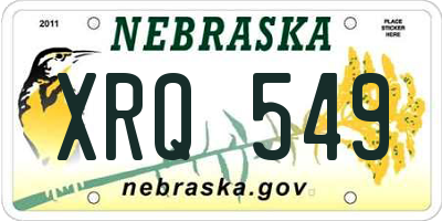 NE license plate XRQ549