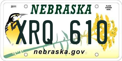 NE license plate XRQ610