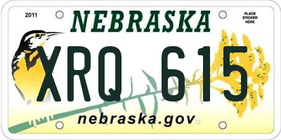NE license plate XRQ615