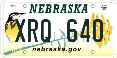 NE license plate XRQ640