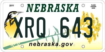 NE license plate XRQ643
